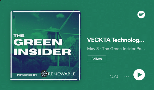 The Green Insider Powered by eRENEWABLE: VECKTA Technology is Facilitating the Energy Transition